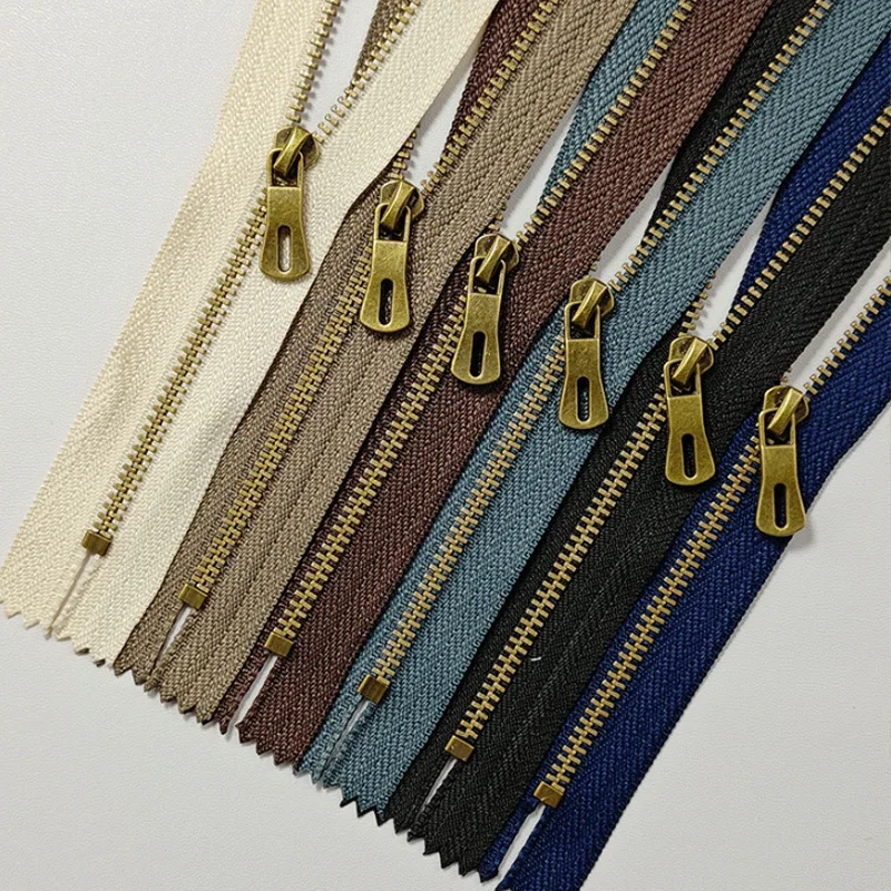 3pcs 3# Metal Antique Bronze Short Zipper for Bag Leather Craft DIY Y Tooth Durable Sewing Supplies