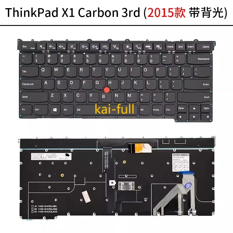 US English Backlit Keyboard for Lenovo Thinkpad X1 Carbon 3rd Gen 2015 20BS 20BT Backlight