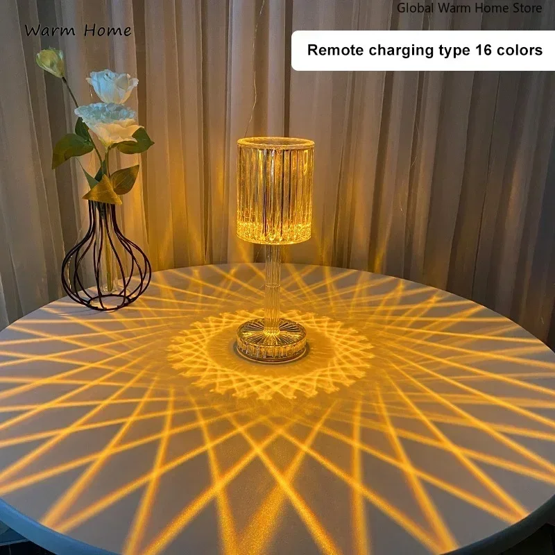 Ins 16 Color Touch Remote Crystal Table Lamp, Bedroom Bedside, Diamond LED Night Lights, Home Decor Lighting, Anime Star, Galaxy