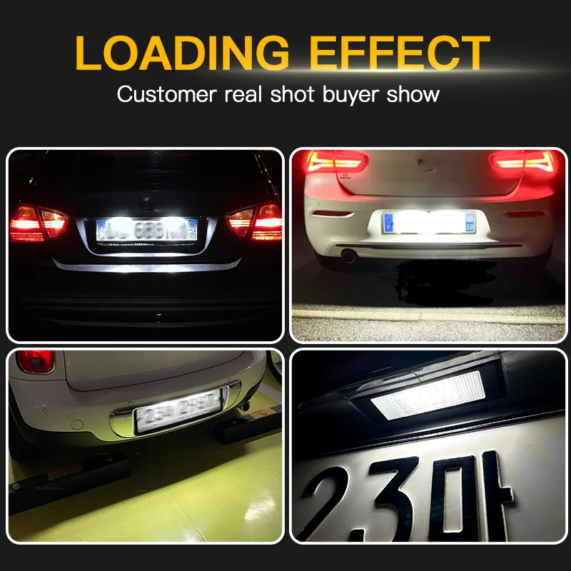 2×License Plate Light for BMW 1 6 Series E81 E87 E63 E64 M6 E85 E86 Z4 F12 F13 F20 K48 Mini R55 R55N R60 R61 Fiat Multipla Marea - view 3