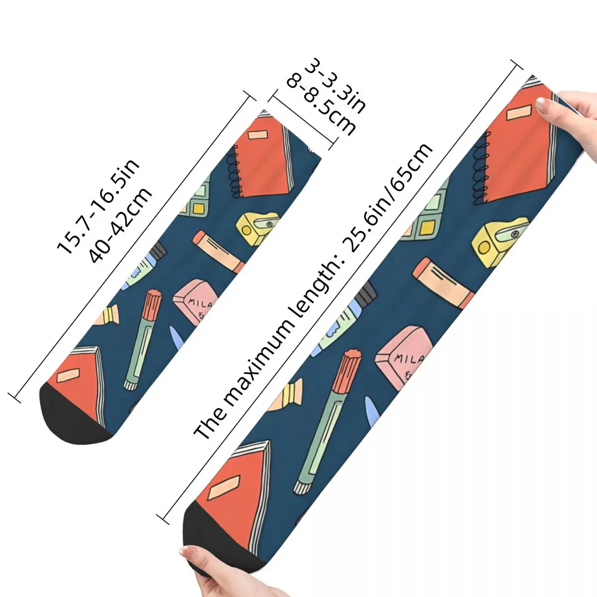 Vintage Art Supplies Men's Socks BACK TO THE 90S Unisex Hip Hop Seamless Printed Happy Crew Sock Gift