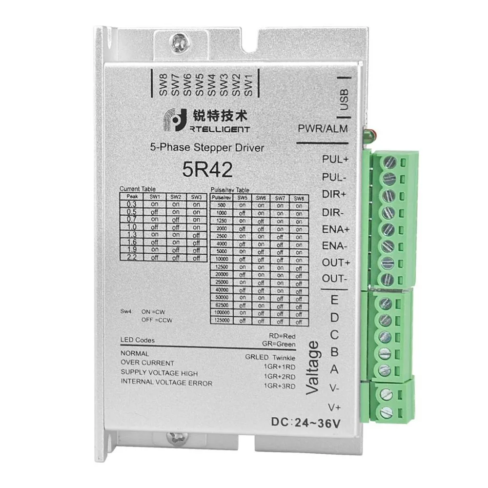 

5R42 Open Loop 5 Phase Nema 17 Stepper Motor Driver 0.3-2.2v Alternative to Oriental 5-Phase Drivers