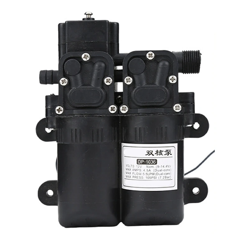 DC 12V 105PSI 5.5L/Min Electric Double Water Pump Diaphragm Automatic Flow Switch High Pressure Water Sprayer