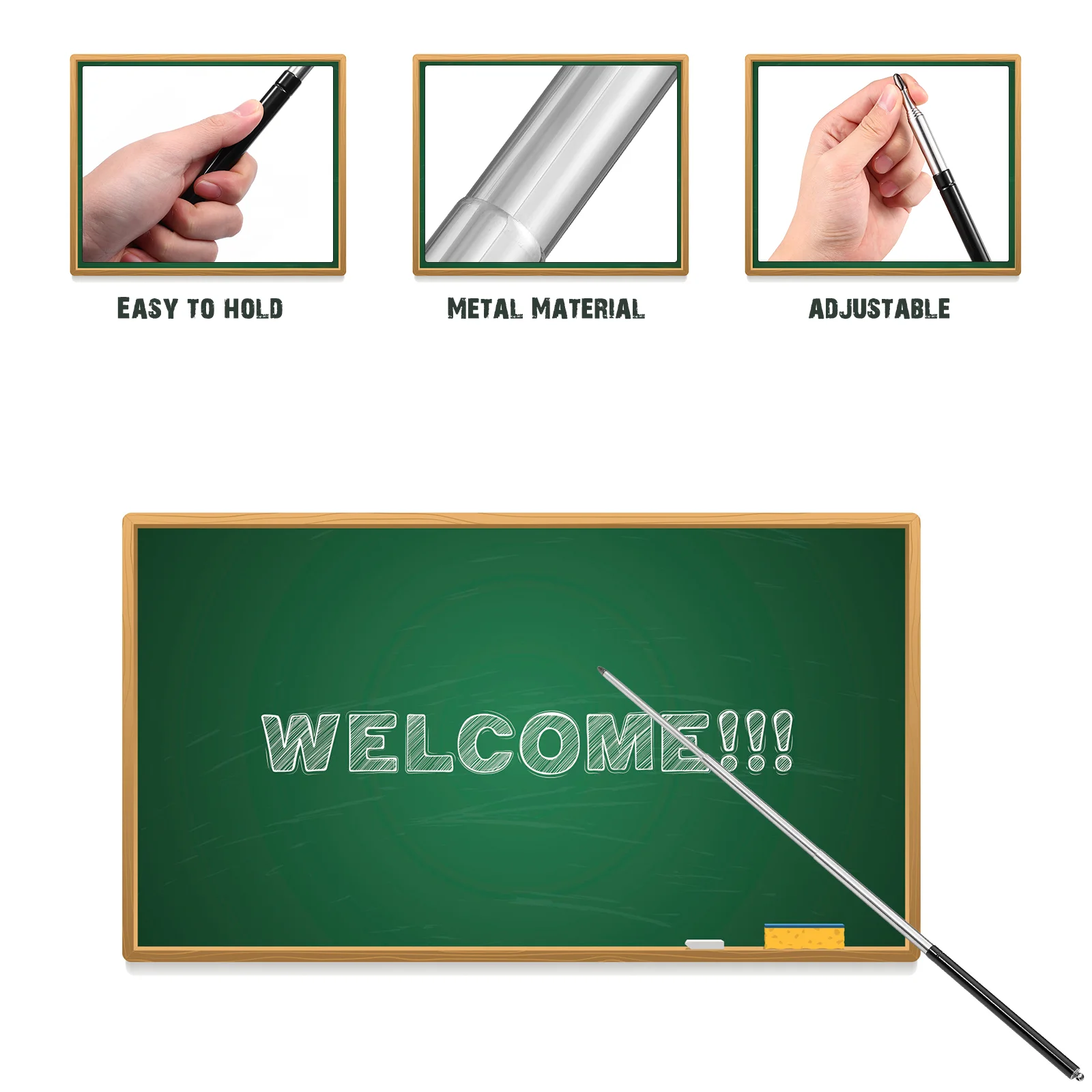 Foldable Whiteboard Handheld Presenter Pointer Scalable Expandable Retractable Teaching Optometry for Classroom Office