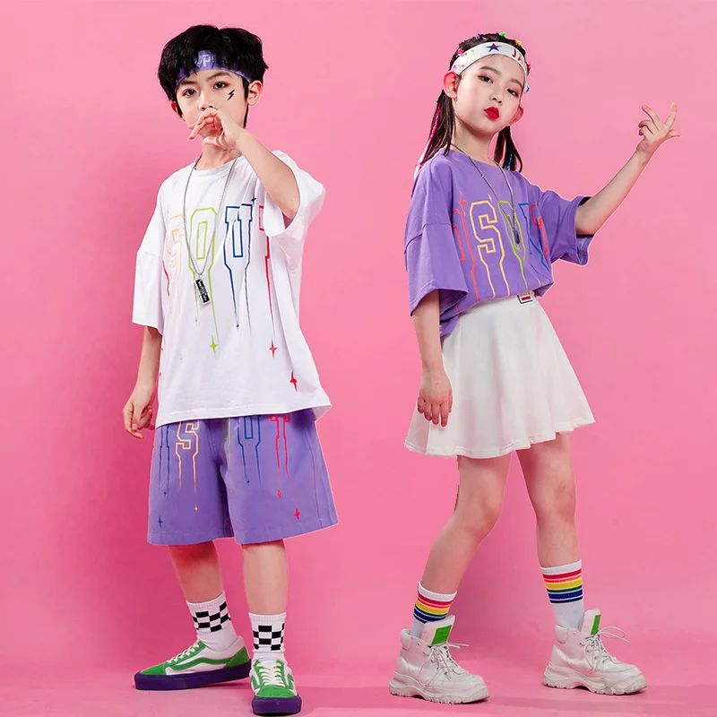 

Trendy children's street dance suit boys' hip hop girls' clothes jazz dance cheerleading clothes catwalk trendy performance