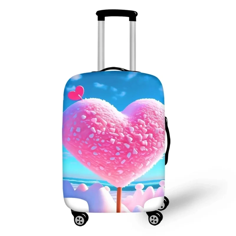 Beach Love Lollipop Pattern Luggage Protective Dust Covers Elastic Waterproof 18-32 Inch Suitcase Cover Travel Accessories