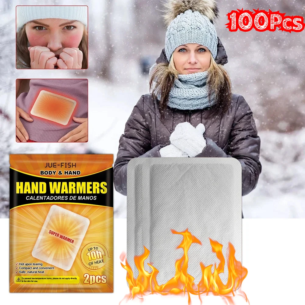 Newest 2-100pcs Portable Warmer Patch Long Lasting Self Heating Patch Winter Cold Prevention and Warmth Essential Portable Patch