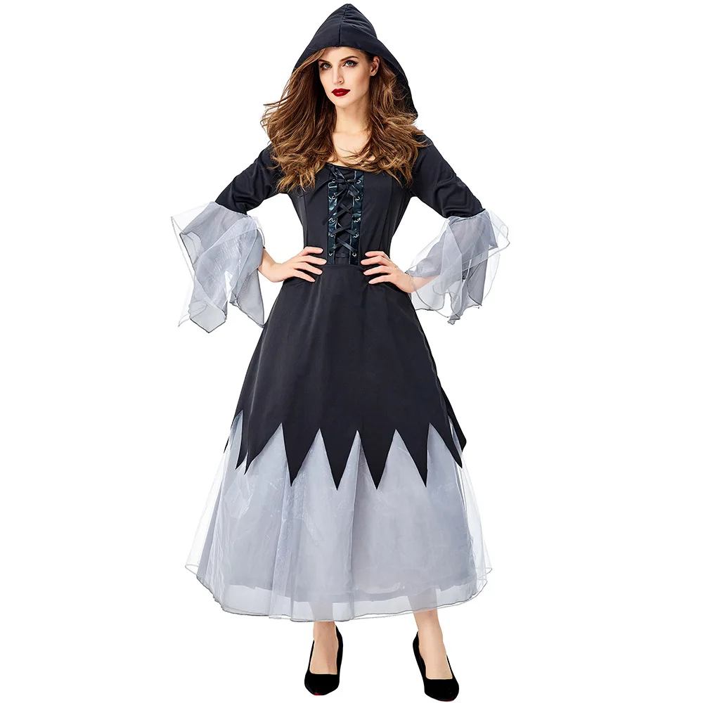 loween Witch Cosplay Costume Magic Robe Role-plang Dr with Hat Gypsy Sle Women's Faion Stage Performance Clothes