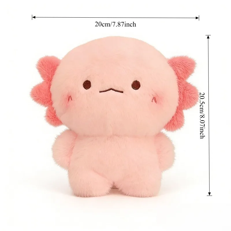 Soft Cute Axolotl Plush Toy Fluffy Salamander Stuffed Plushie Throw Pillow Kawaii Cartoon Doll Home Decor for Children Gifts