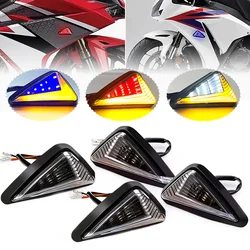 Motorcycle LED Turn Signal Indicators Triangle Flush Mount Amber Blinker Light Running Light LED Moto Accessories Turn Lamp