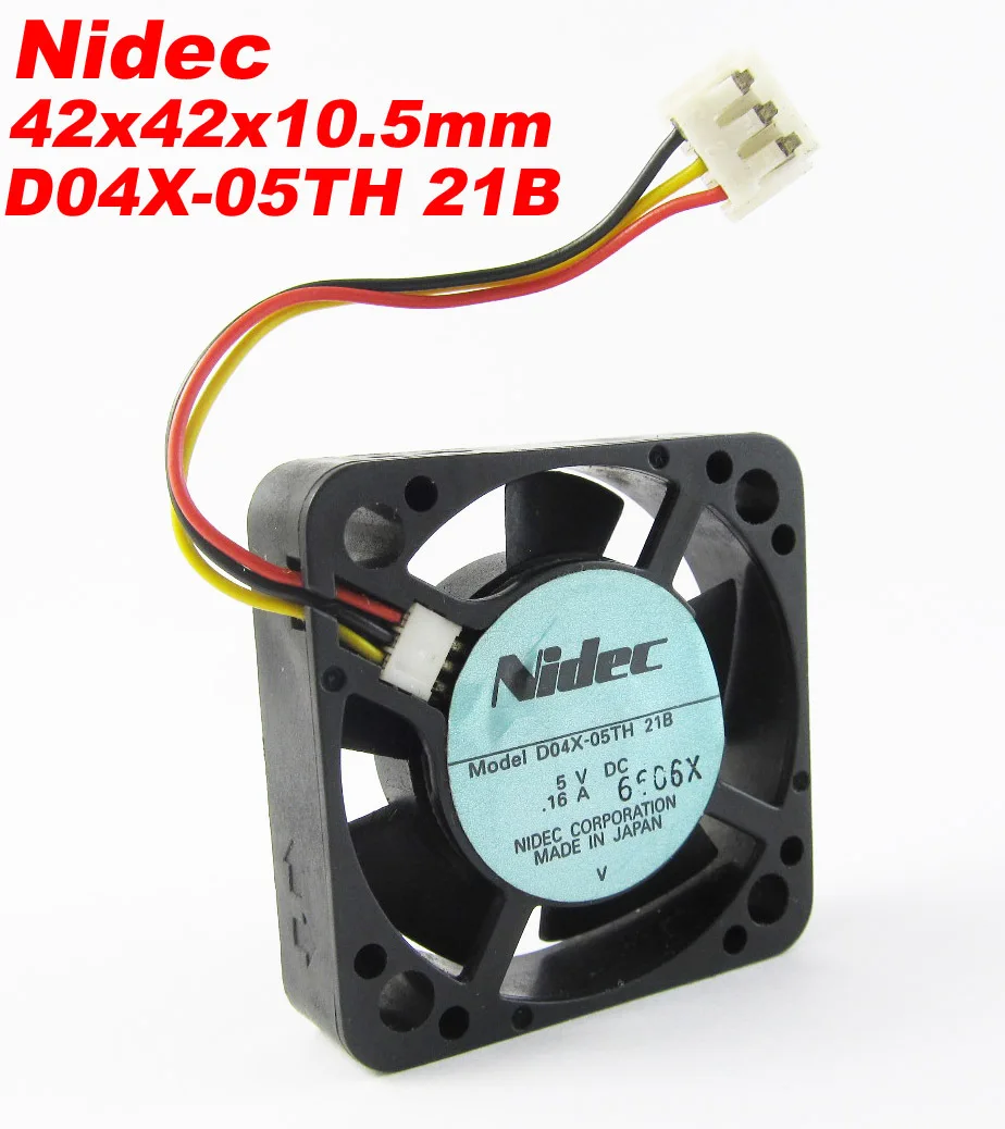 

For 10 Pack Nidec D04X-05TH 21B 42x42x10.5mm 42mm 4210 5V 0.16A 5.3CFM DC Cooling Fan -