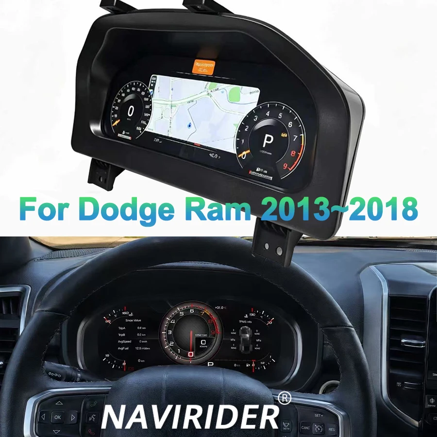Yes 12.3inch Carplay Android Auto Hicar LCD Dashboard For Dodge Ram 2013 - 2018 Digital Cluster Virtual Cockpit Instrument Panel