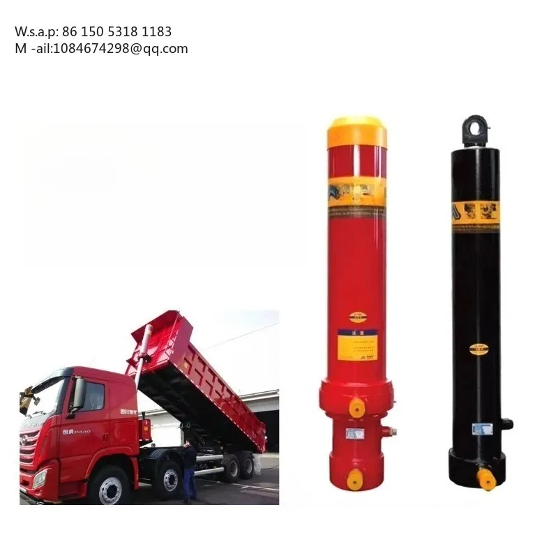Front End Dump Truck Hydraulic Cylinder with Outer Cover, High Quality Heavy Duty Lifting Hydraulic Cylinder