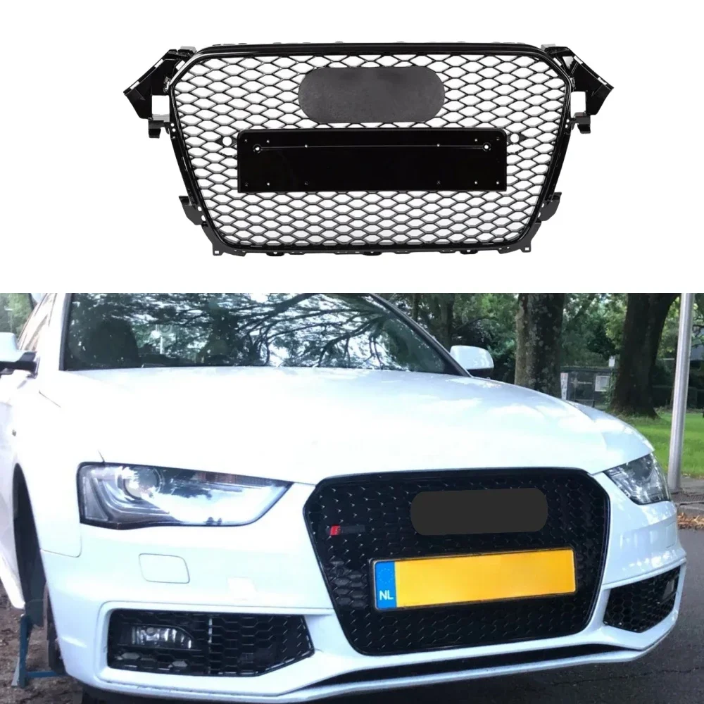 

For RS4 GrillRacing Grills Front Hood Grille Car Front Bumper Grill Center Grille for A4/S4 B8.5 2013-2016