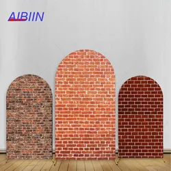 Brick Wall Theme Wedding Arch Backdrop Cover Elastic 2-Sided Birthday Party Decor Kids Baby Shower Bridal Shower Background
