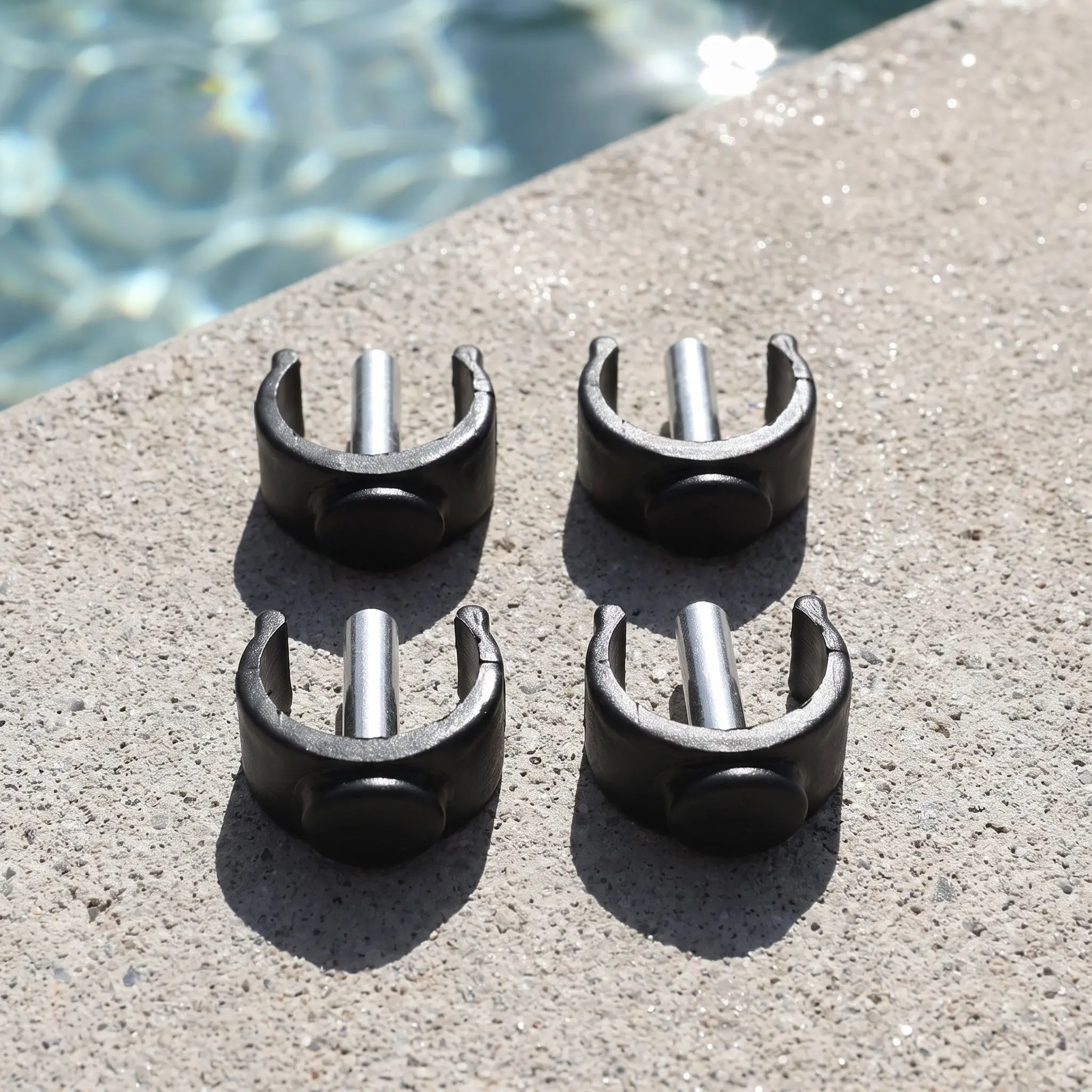 4Pcs C-Shape Cane Holder Accessories Sturdy ABS and Steel Walking Stick Locking Clips Non-Slip Stability Support for Canes