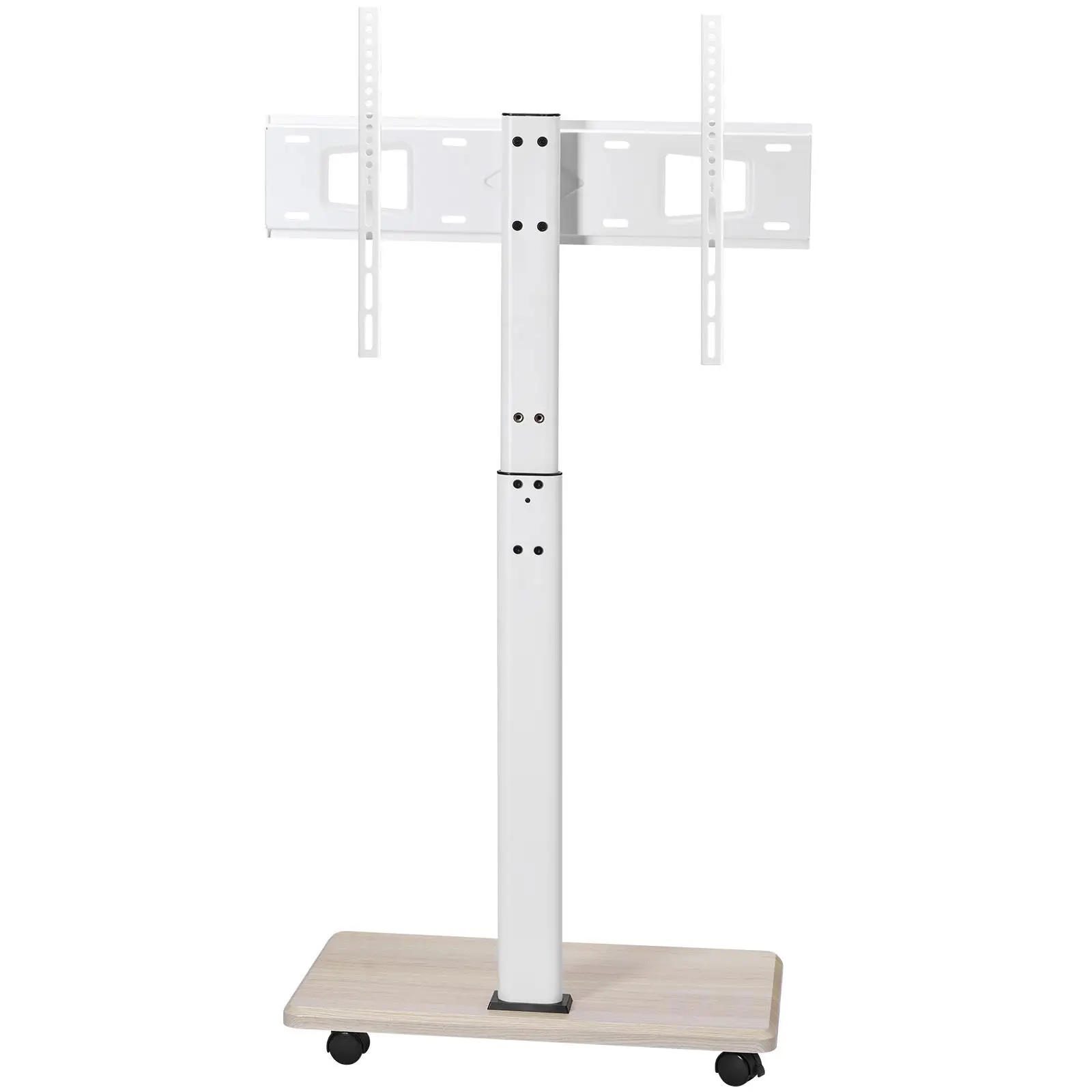 Rolling TV Stand Mobile Cart for 32 to 70 Inch Screens 25° Left Right Rotation Height Adjustable Mount on Wheels Holds up to 99 lbs Max VESA 600x400mm for Home Bedroom for corner and Outdoor Use