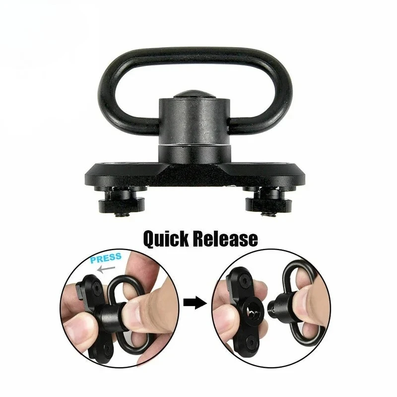 YUXINUO M-LOK Mount Standard QD Sling Swivel Adapter Rail Mount SLING Buckle Metal Strap Loop Strap Rail Mount Steel Push Button