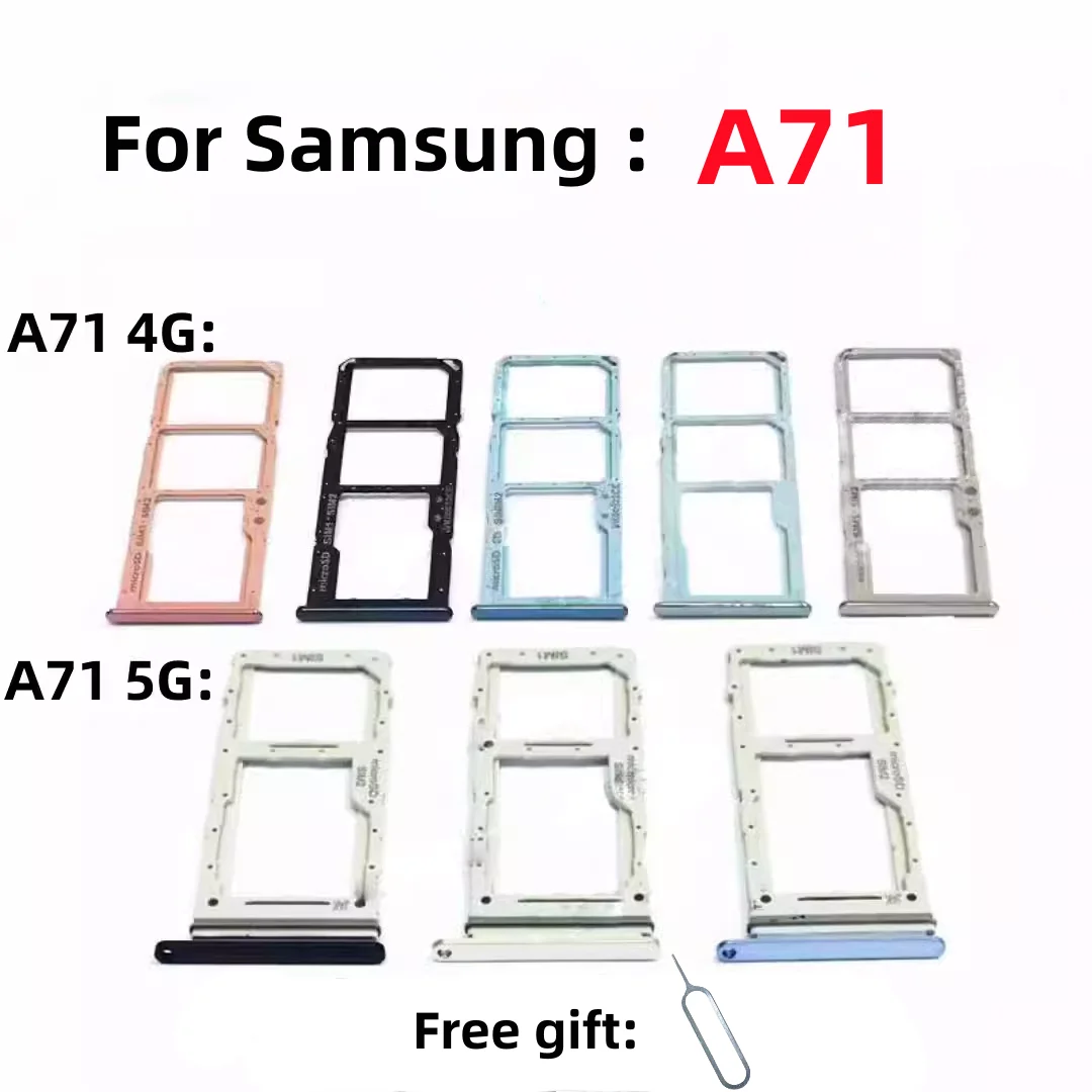 SIM Card SD Card Tray chip slot drawer card Holder For Samsung Galaxy A71 SM-A715F/DS A7160 A7150 A716U drawer chip card tray