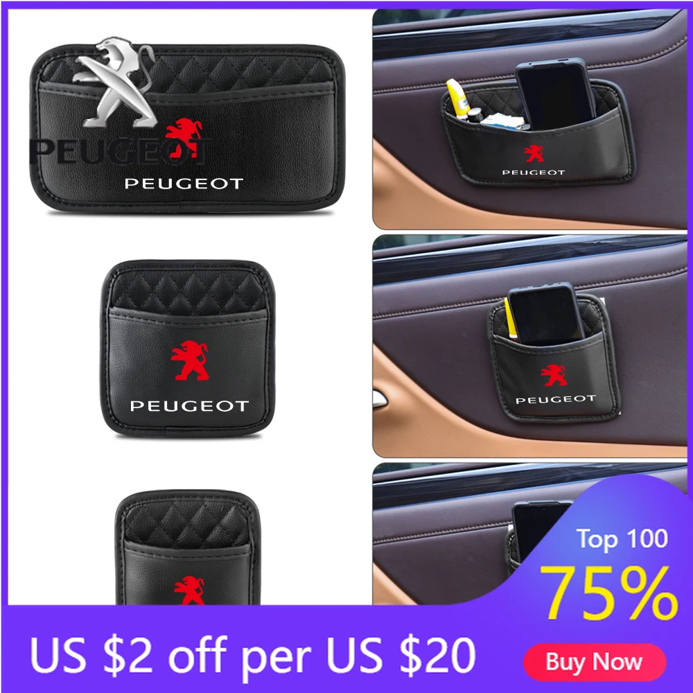 

Горячая новинка 2026: Наклейка на автомобиль, аксессуары для авто, кожаная сумка-органайзер на спинку сиденья для Peugeot 207, 3008, 206, 208, 308, 307, 407