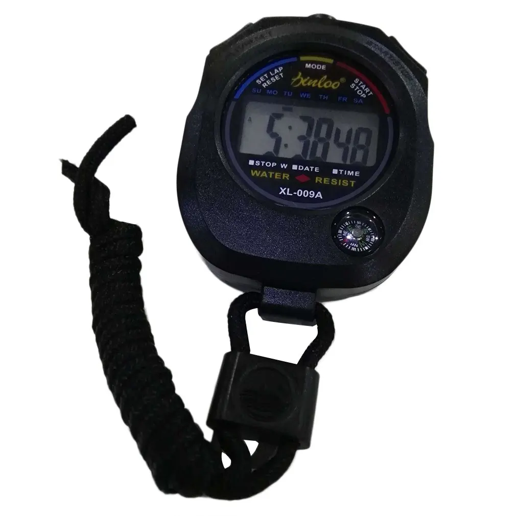 Portable ABS Time Counter Handheld Digital LCD Sports Stopwatch Professional Waterproof Sports Chronograph Timer With Strap