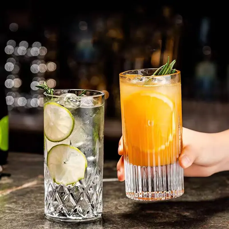 310ml Premium Whiskey Glass Transparent Foreign Wine Glass Thick Bottomed Glass Cup Bar Cocktail Glass Classical Cup Wine Glass