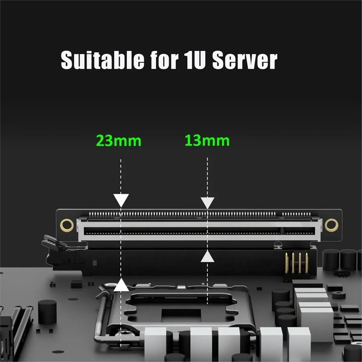 

NEW FACTORY~PCIe 5.0 X16 Riser Right Angle Adapter Card, Low-Profile for 1U Server Installation