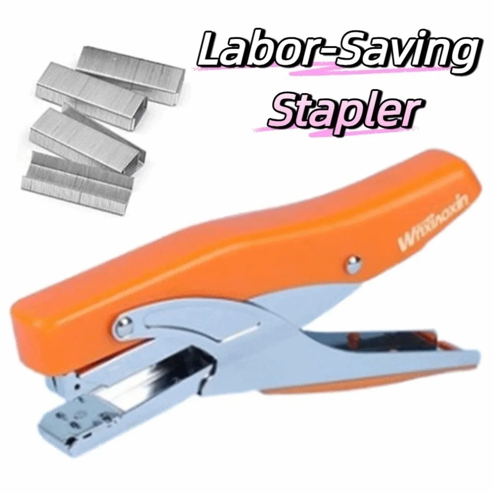 Multifunction Labor-Saving Stapler Hand Operated Portable Paper Stapling Machine with 1000pcs Nails Simple Desktop Stapler