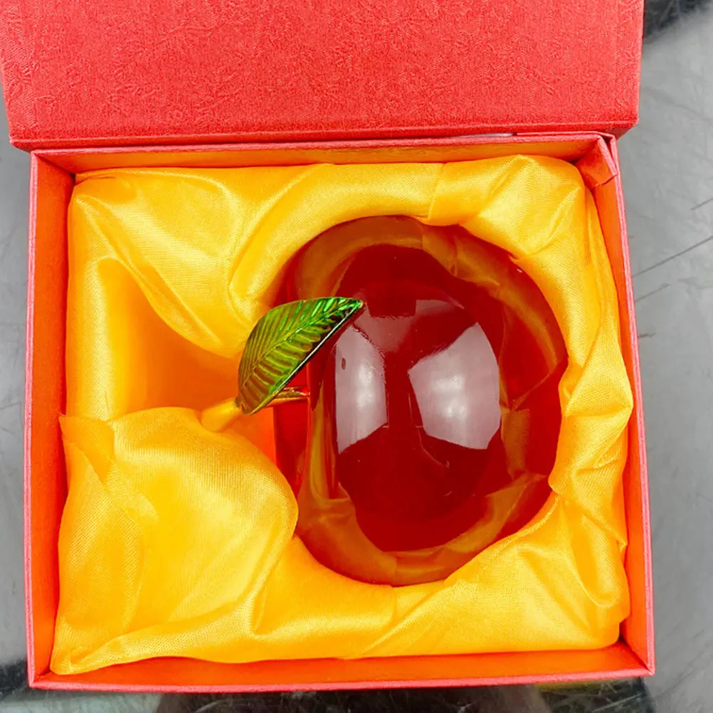 

Crystal Apple Decoration 3D Realistic Desktop Ornament for Home Living Room Office Car Display Elegant Fruit Craft Gift Idea