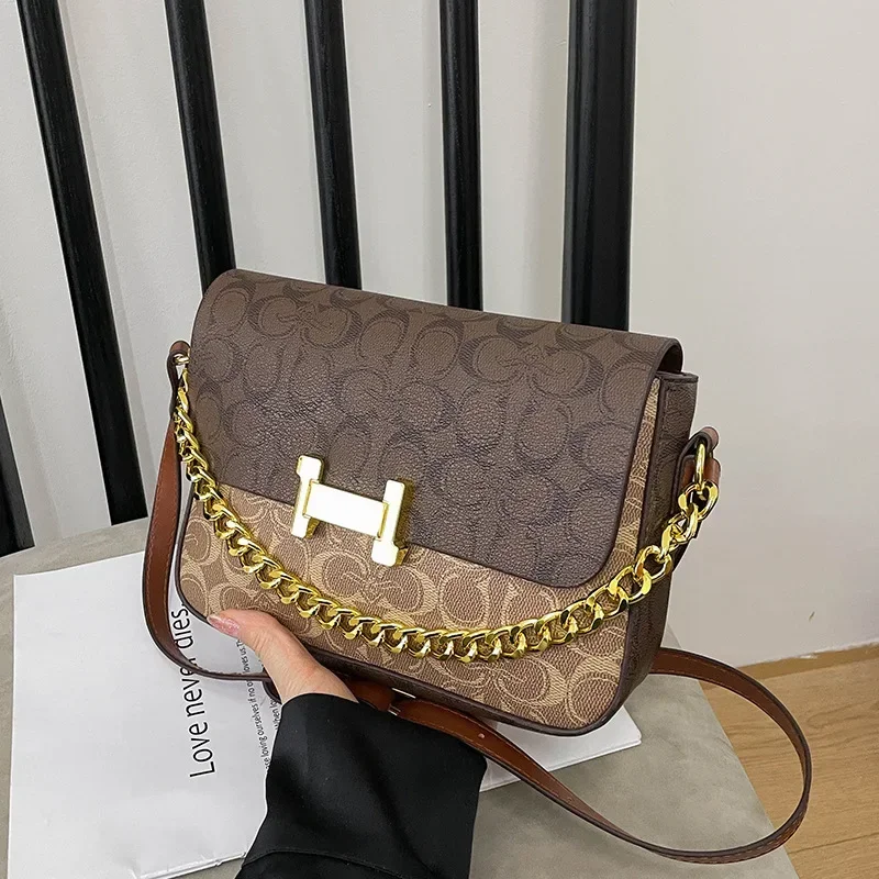 2025 bolsa quadrada pequena retrô europeia americana - tendência da moda, mensageiro versátil com estampa clássica frete grátis