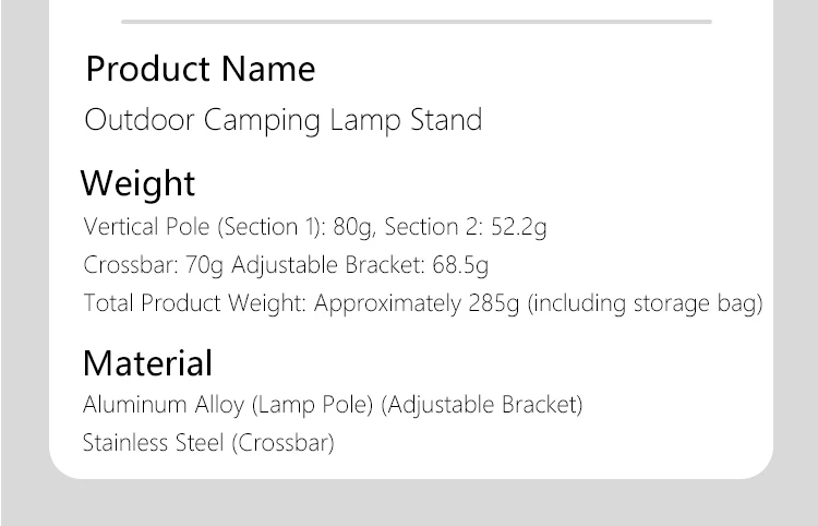 TARKA Abnehmbarer Camping-Lampenhalter, Richtungs- und Längenverstellbarer Lampenständer, Innovativer Leichtgewichtiger Beleuchtungslaternenhalter – Detail 8