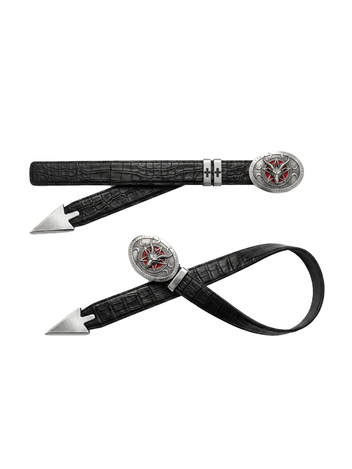 rogic-metal-belt-unisex-street-style-crocodile-pattern-workwear-jeans-universal-fit-round-buckle-o-ring-pu-leather-38cm-width
