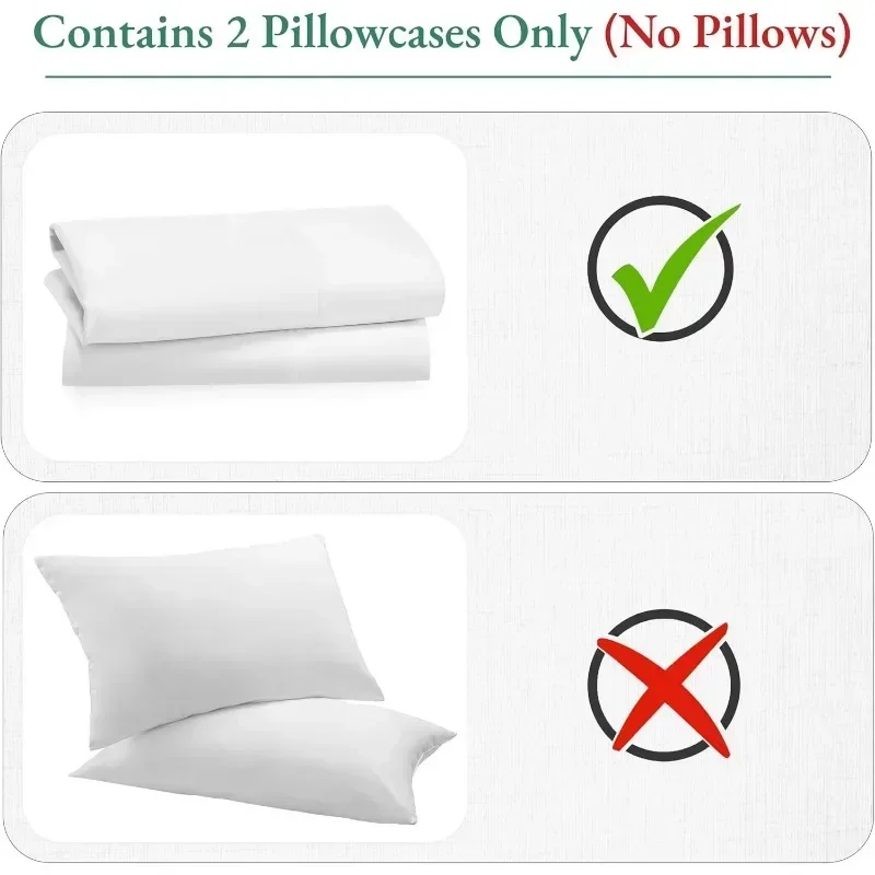 Luxuriously Soft Hotel Quality 600 Thread Count, Crisp & Cool White Standard Pillow Cases Fits Standard & Queen Pillows