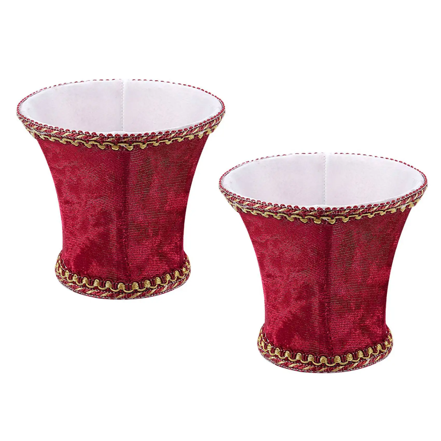 AC23-2X Fabric Clip On Lamp Shade, E14 Handmade Lampshade For Modern European Style Wall Sconce Lamp, Crystal Lamp,(Red)