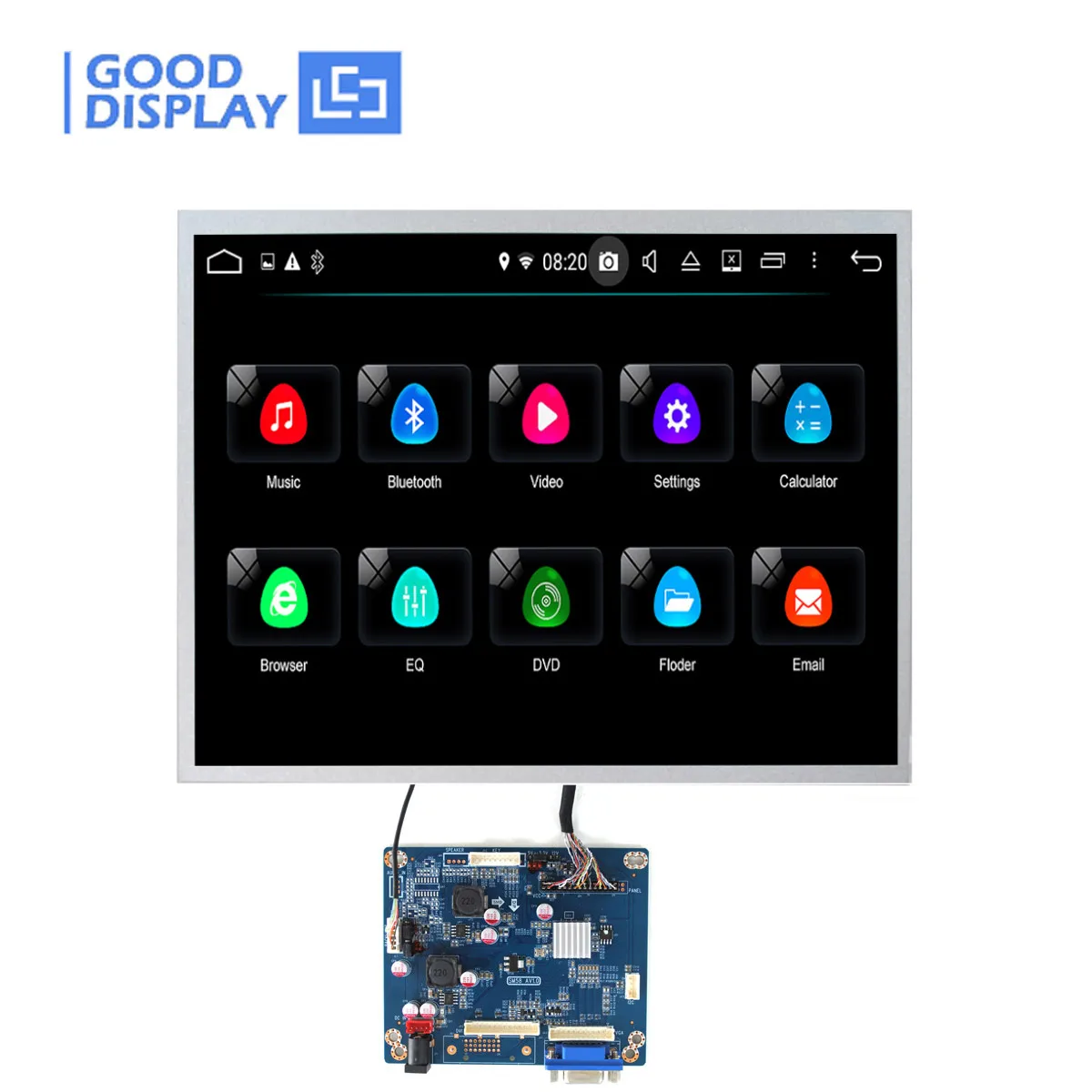 

12.1 inch TFT LCD Display Panel, High-brightness 1000Nit, GDTL121XL-S04+Development Board GDTZ-SW1665VTTV-3V0