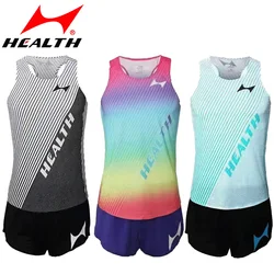 Health Summer Running Suits Men Sprint Vest And Shorts Breathable Sprints Outdoor Marathon Uniform Track And Field Sets