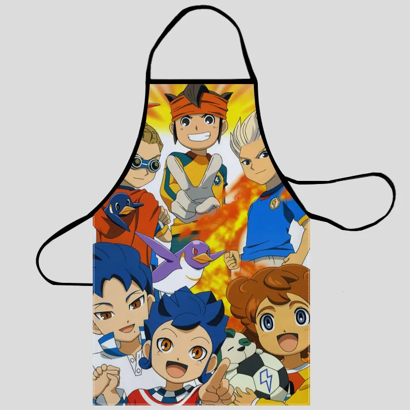 Inazuma Eleven Pattern Oxford Fabric Apron For Men Women Bibs Home Cooking Baking Cleaning Aprons Kitchen Accessory