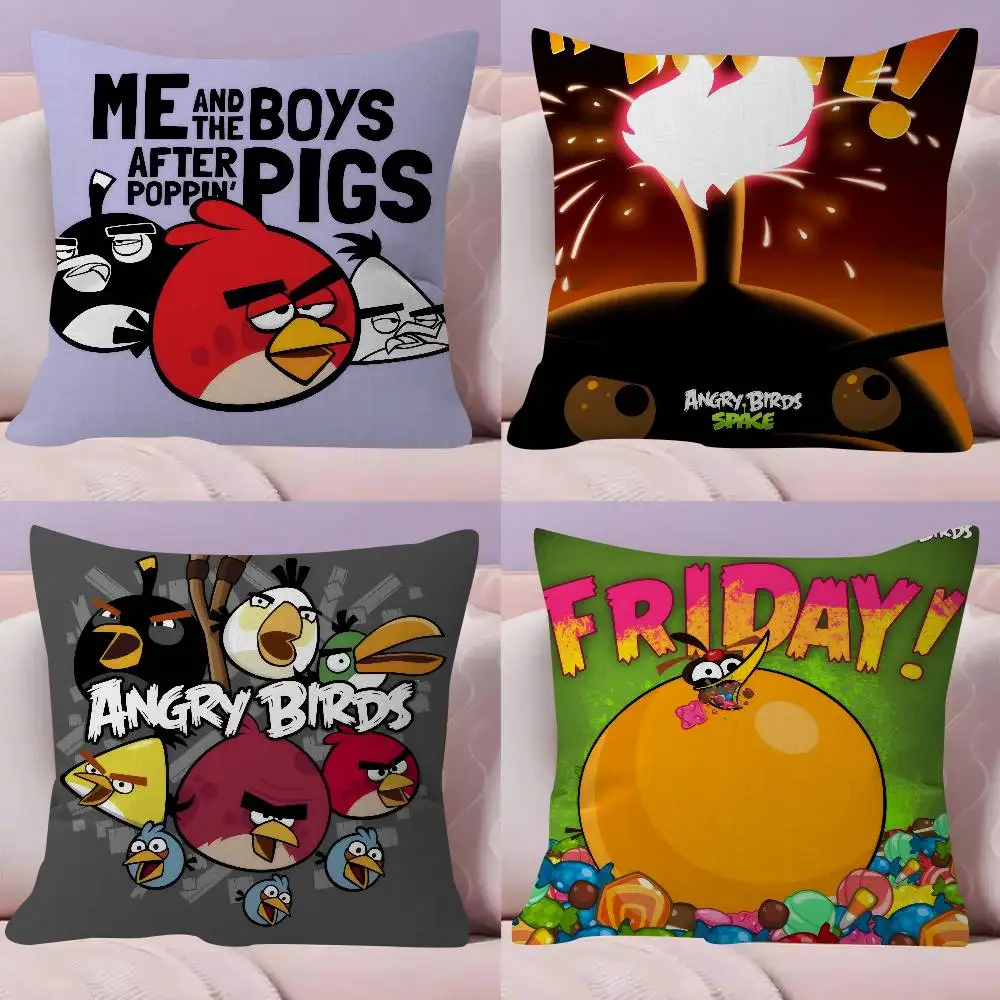 

Animation A-A-Angry Birds Cartoon Pillow Cushion Cover Pillowcase Living Room Sofa Home Decor Customized