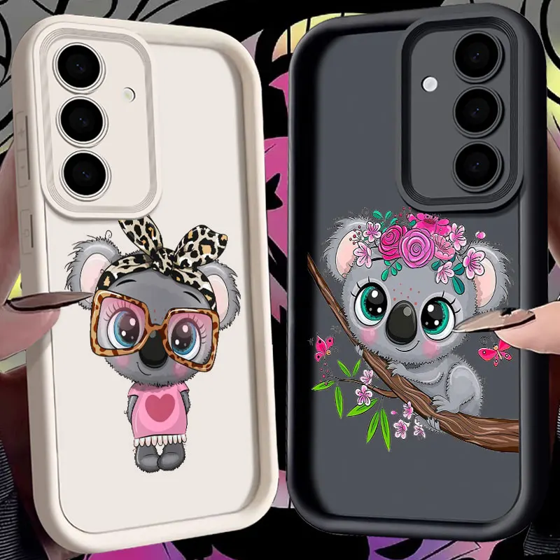 

Cute Koala Cartoon Baby Bear Phone Case For Samsung S26 S25 S24 S23 S21 S20 Ultra For Galaxy S25 S24 FE S26 Plus Silicone Cover
