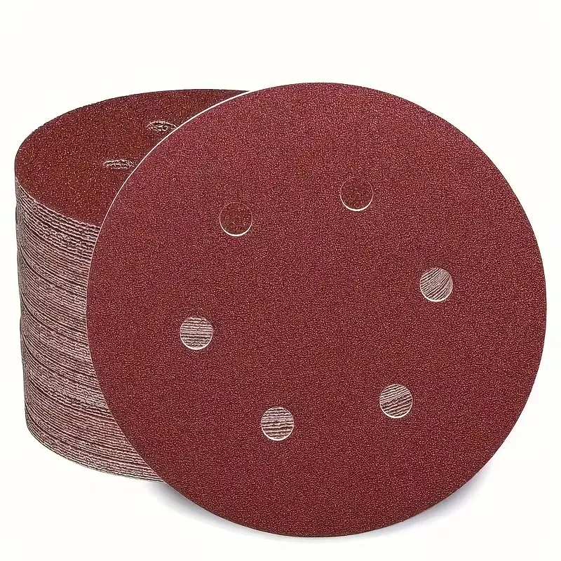 

10pcs 6Inch 6Hole Hook And Loop Sanding Discs Sandpaper, 60-600 Grits Sand Paper For Random Orbital Sander