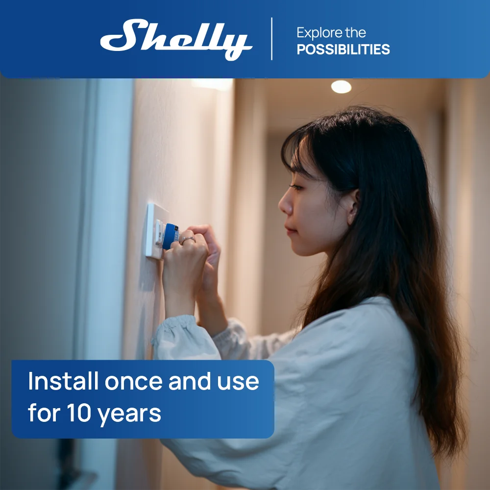 Shelly 1 Mini Gen3 WiFi Smart Switch Matter 8A Automate Lights Garage Door Irrigation System Small Electrical Appliance Home