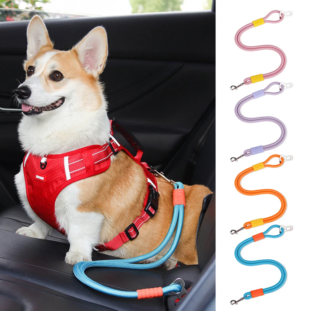 

Adjustable Pet Car Safety Harness, 2-in-1 Dog Seat Belt Leash & Lead, Crash Tested for Safe Travel, for Cars & Vehicles