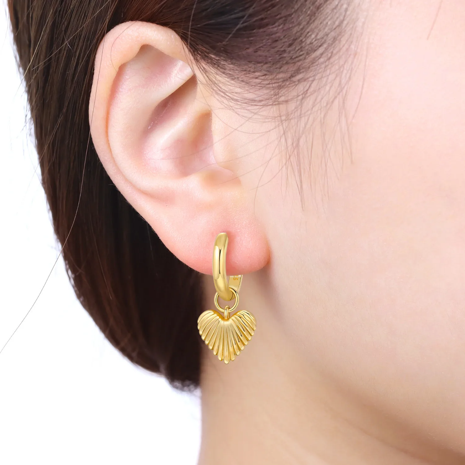 Women's 925 Silver Heart Drop Earrings