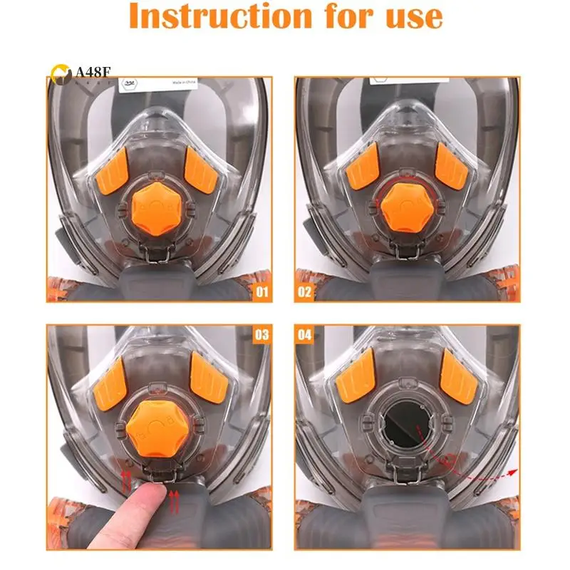 

A48F-Snorkel Mask Man Woman Scuba Underwater Full Face Diving Mask Snorkeling Masks 180 View Anti-Fog Anti-Leak(L/XL)