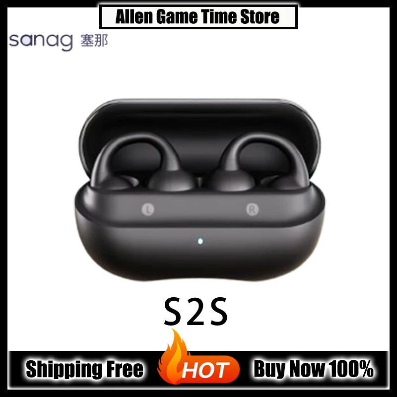 SANAG S2S ear clip bluetooth air bone conduction wireless high sound quality heavy bass noise reduction sports headset custom