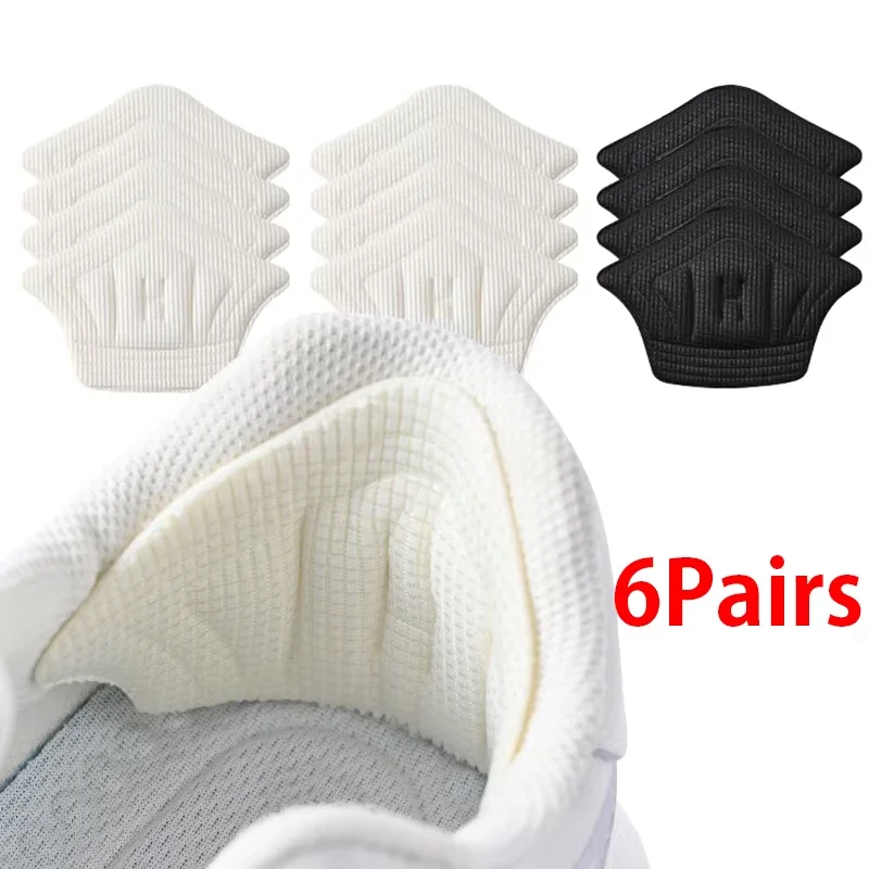 6 Paar/12 Stück Einlegesohlen, Patch-Fersenpolster für Sportschuhe, Rückenaufkleber, verstellbare Größe, Anti-Verschleiß-Fußpolster, Kisseneinsatz, Einlegesohle