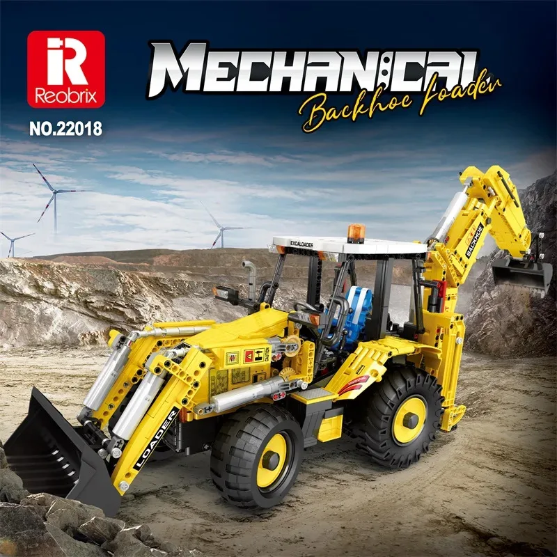Technical Double Head Bulldozer Excavator Truck Engineering Vehicle Toys Building Blocks Motorized Excavator Bricks Kid Gifts