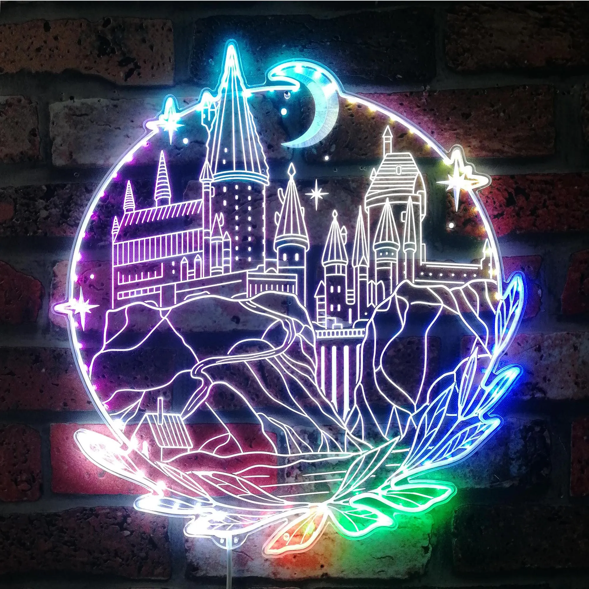 Magic Castle Dynamic RGB Edge Lit LED Sign, Game Room Decor, Gaming Night Light