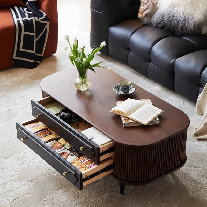 

Aesthetic Wood Coffee Table Decoration Accessories Bedroom Storage Side Table Minimalist Clear Meubles Living Room Furniture