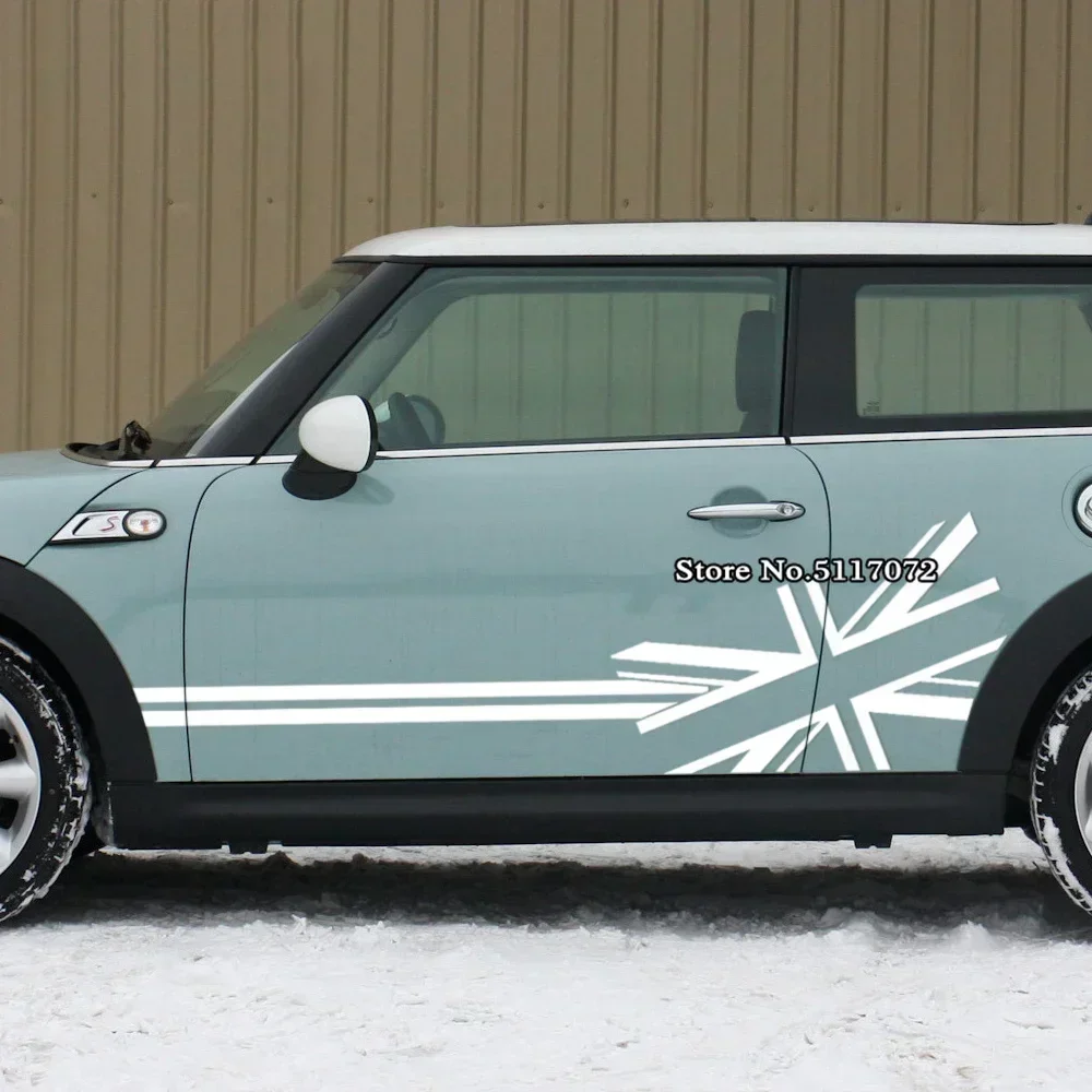 

Наклейки-полоски с флагом Великобритании (Юнион Джек) для стайлинга автомобиля, 2 шт., аксессуары для Mini Cooper Countryman R56 R50 R52 R53 F56 R60